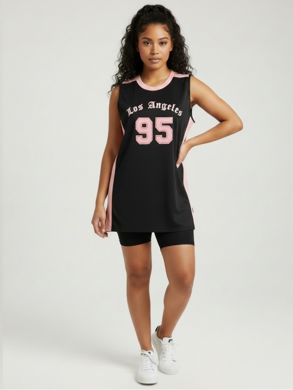 Juicy Couture Black and Pink Los Angeles 95 Sleeveless Women Jersey SzL - NWOT